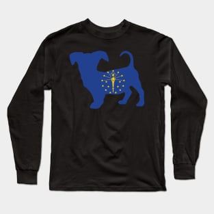 Chiweenie Dog Lover Indiana Flag Long Sleeve T-Shirt